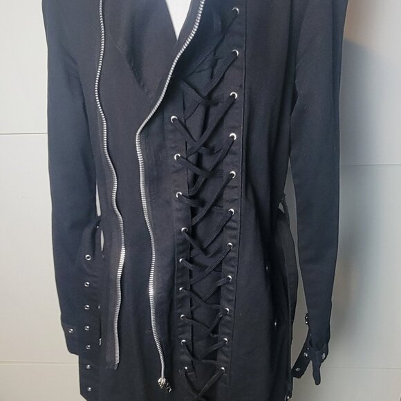 Goth Tripp NYC Black Coat - Picture 2 of 10